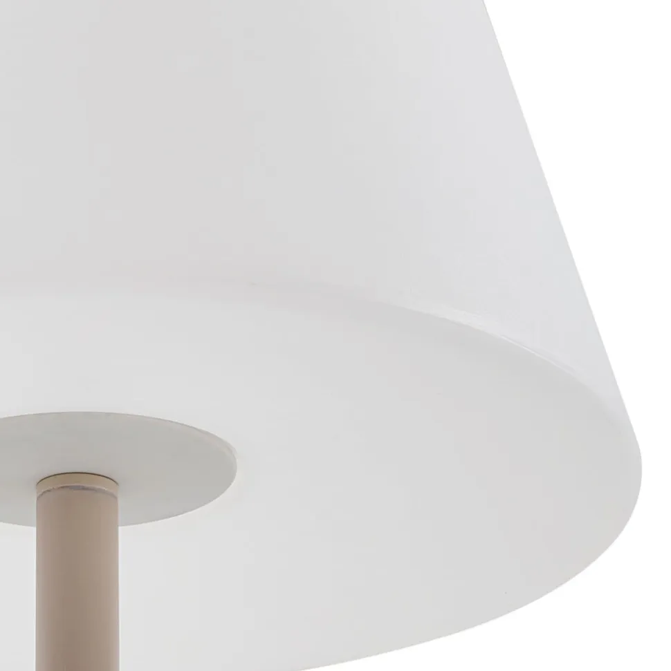 Lucande terrasselampe Jaimy, beige, metal, 150 cm, E27