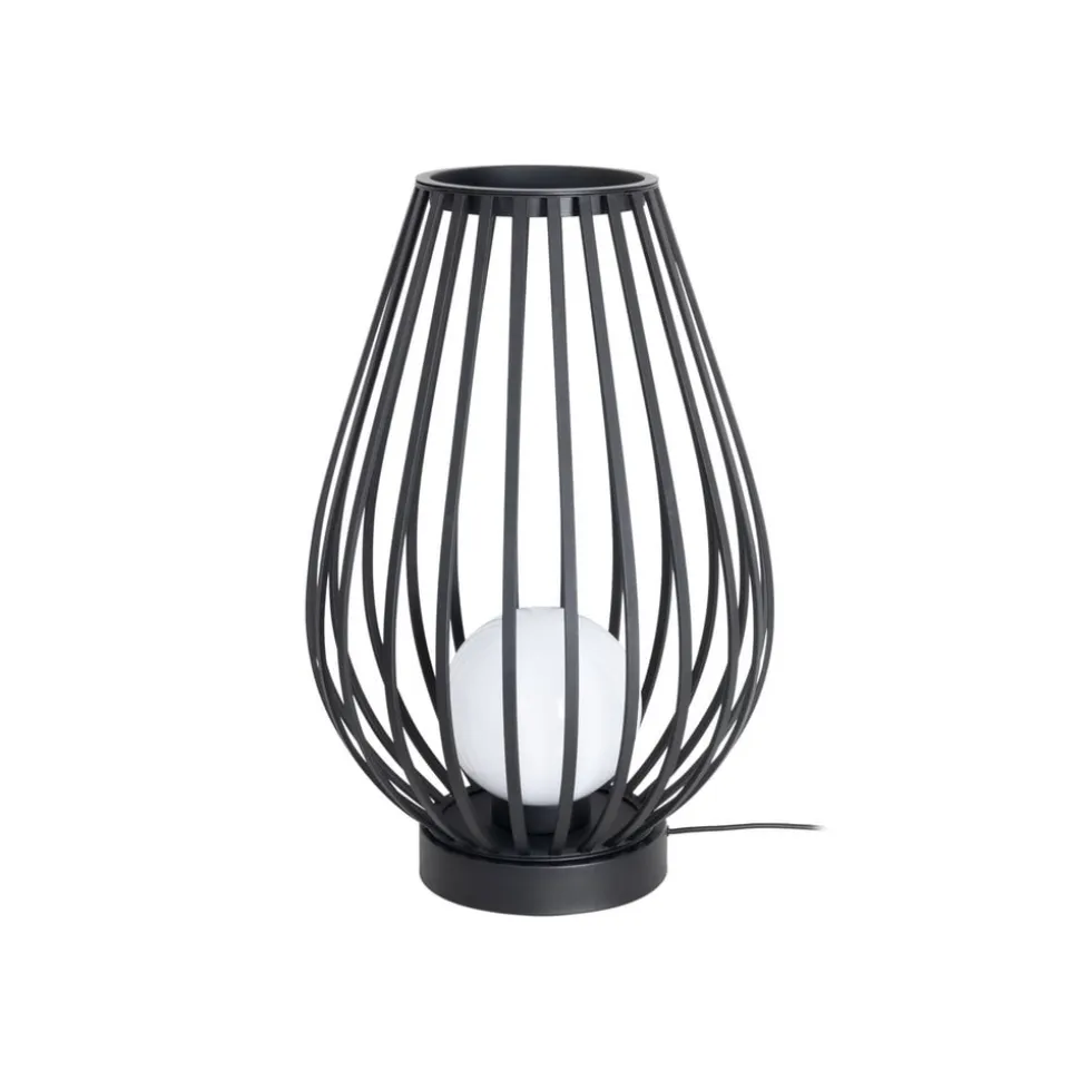 Lucande terrasselampe Marrin, sort, metal, Ø 46cm