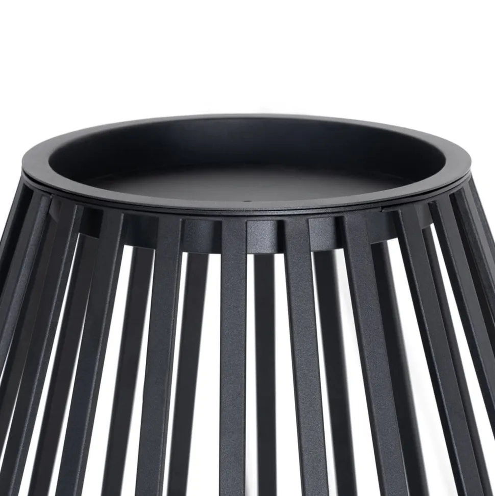 Lucande terrasselampe Marrin, sort, metal, Ø 46cm