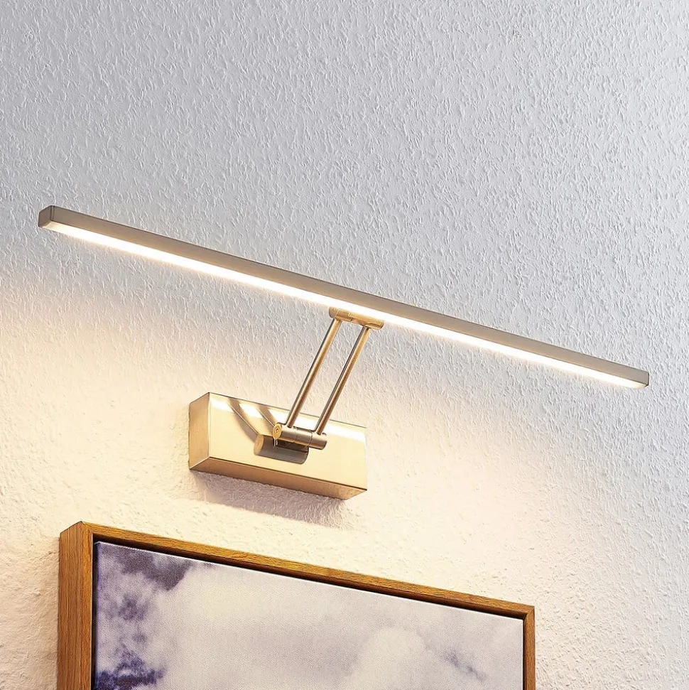 Lucande Thibaud LED-gallerilampe, nikkel, 51,4 cm