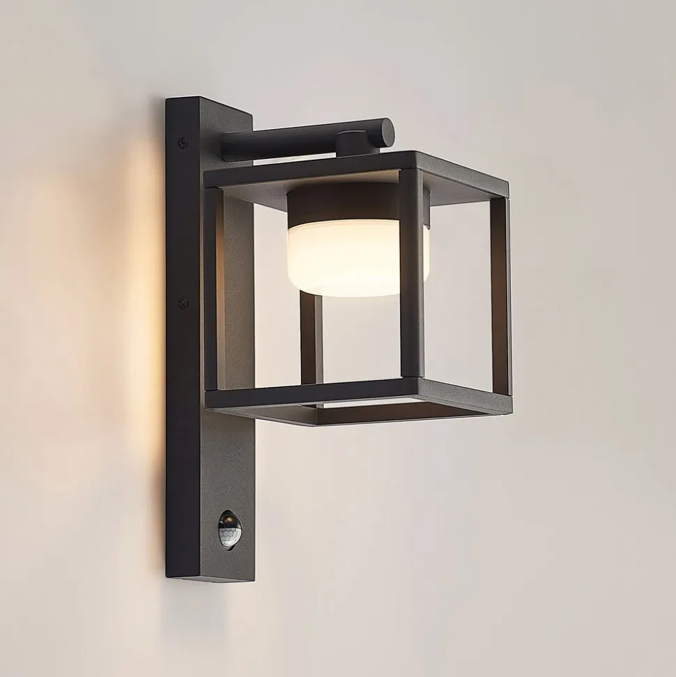 Lucande Timio udendørs væglampe, downlight, sensor, GX53, IP44