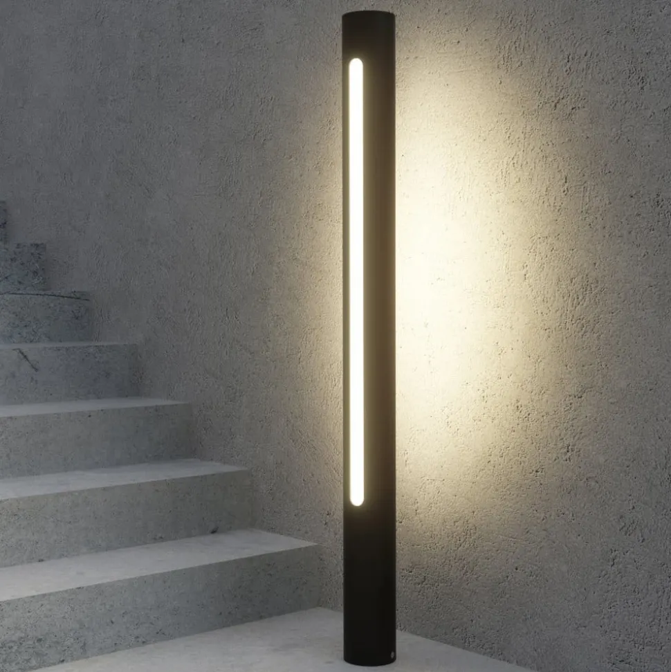 Lucande Tomas LED-vejlampe, 75 cm, mørkegrå, IP54