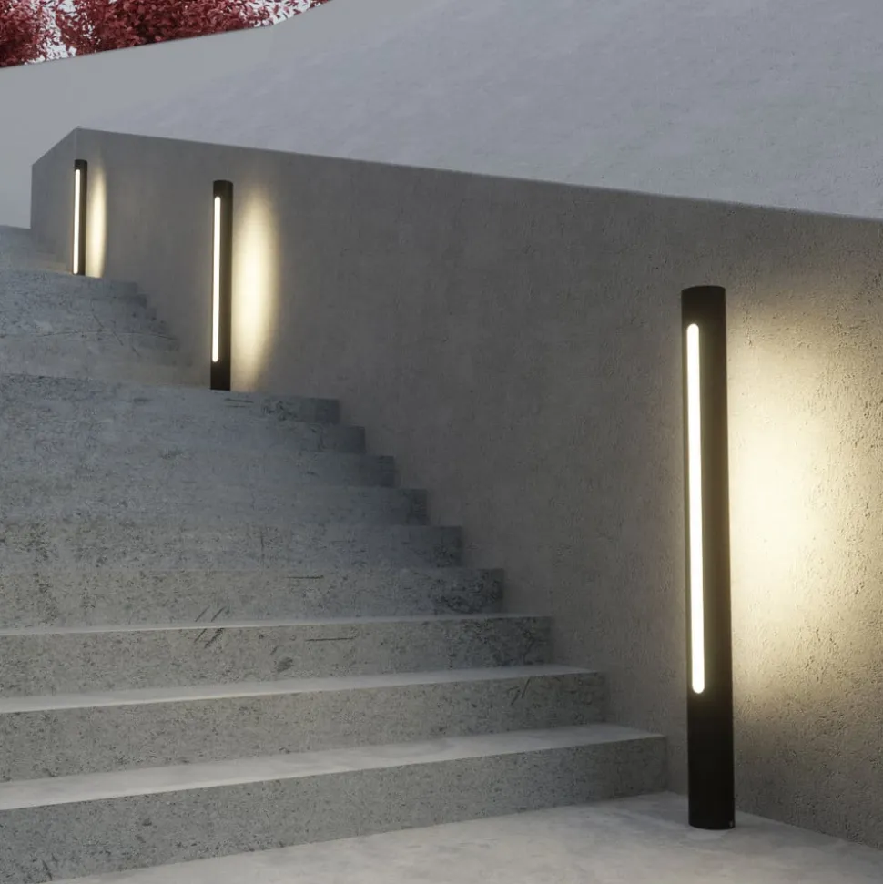 Lucande Tomas LED-vejlampe, 75 cm, mørkegrå, IP54