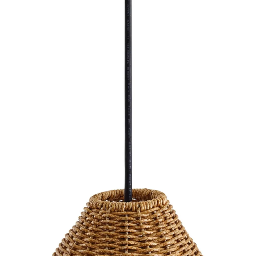 Lucande udendørs hængelampe Taniola, 3 lyskilder, beige, rattan, IP44