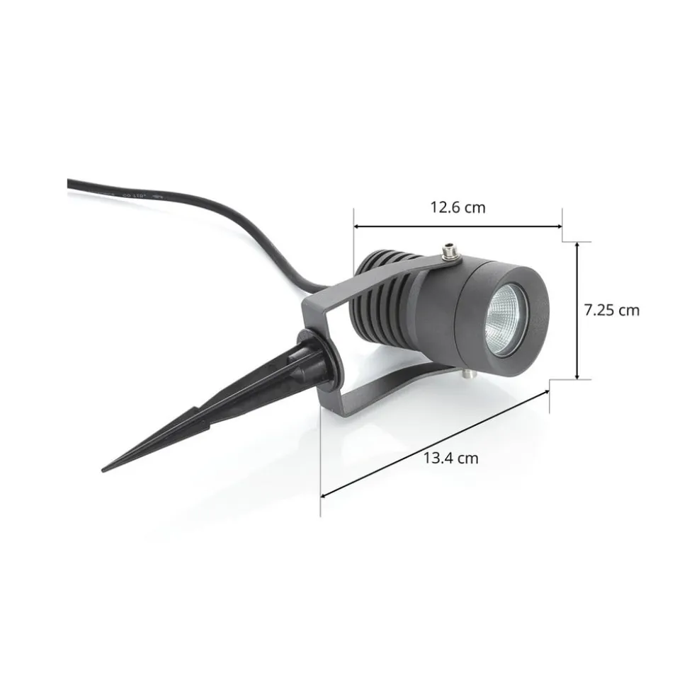 Lucande udendørs LED-spot Jon, jordspyd, justerbar, IP65