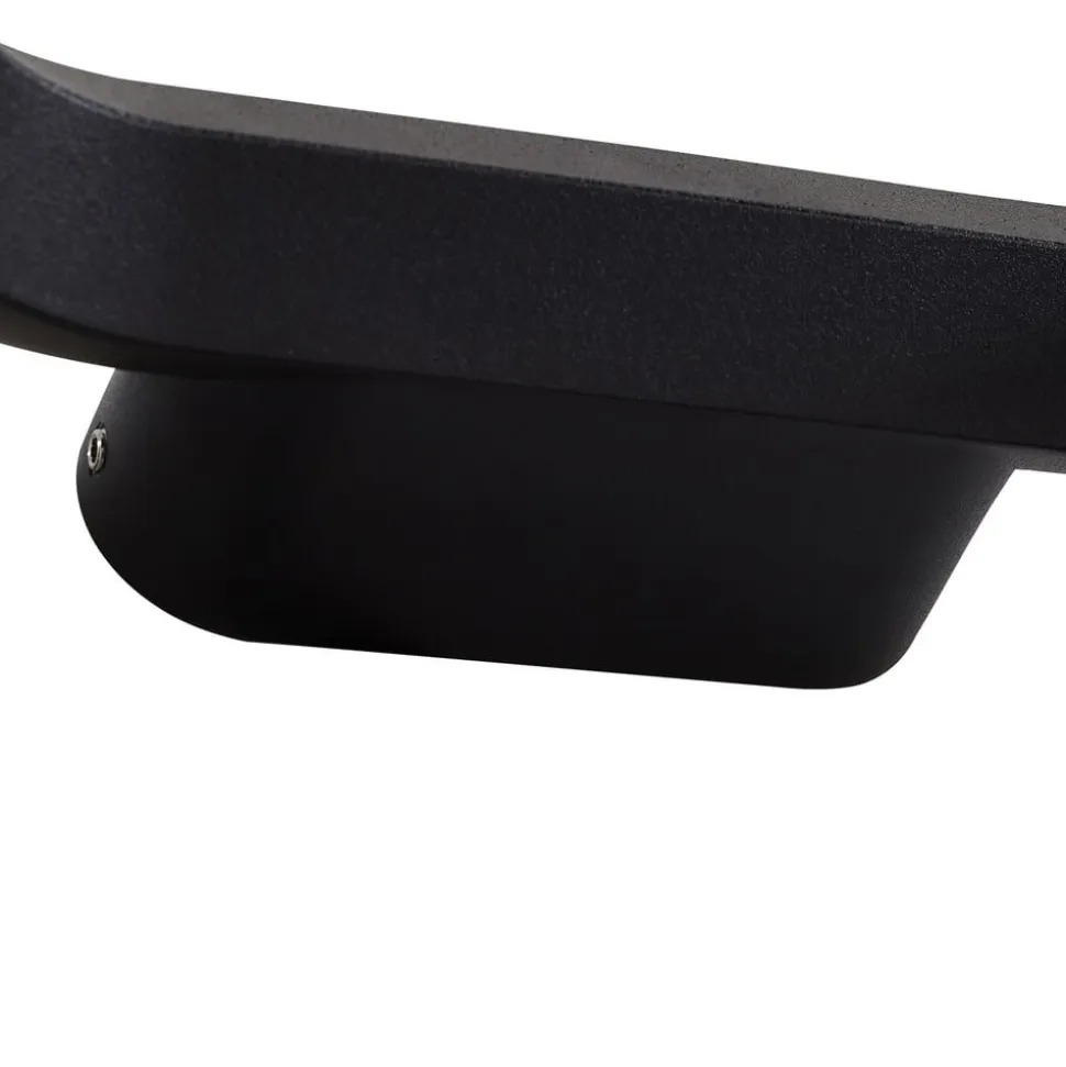 Lucande udendørs LED-væglampe LOOP, sort, IP44, metal
