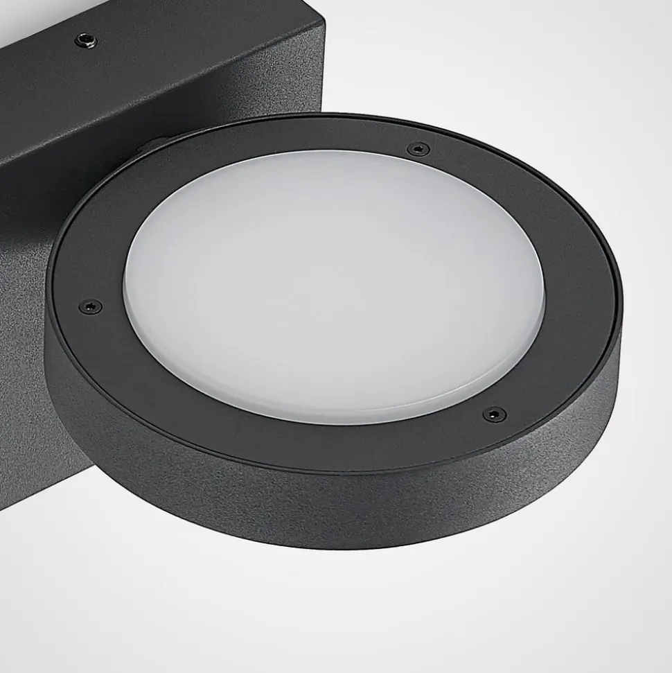 Lucande udendørs LED-væglampe Belna, metal, IP65, antracit