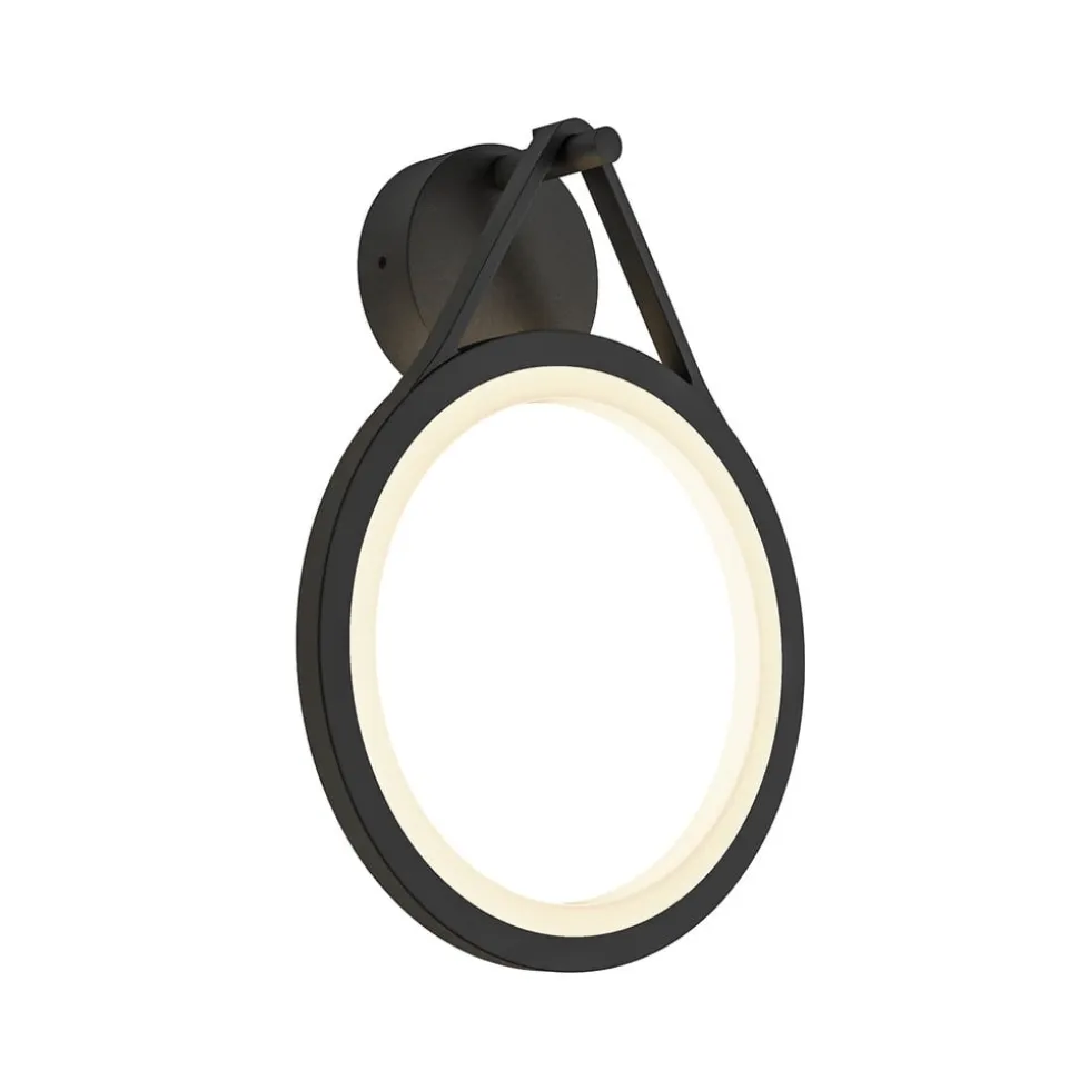Lucande udendørs LED-væglampe Mirco, 30 cm, sort, IP65