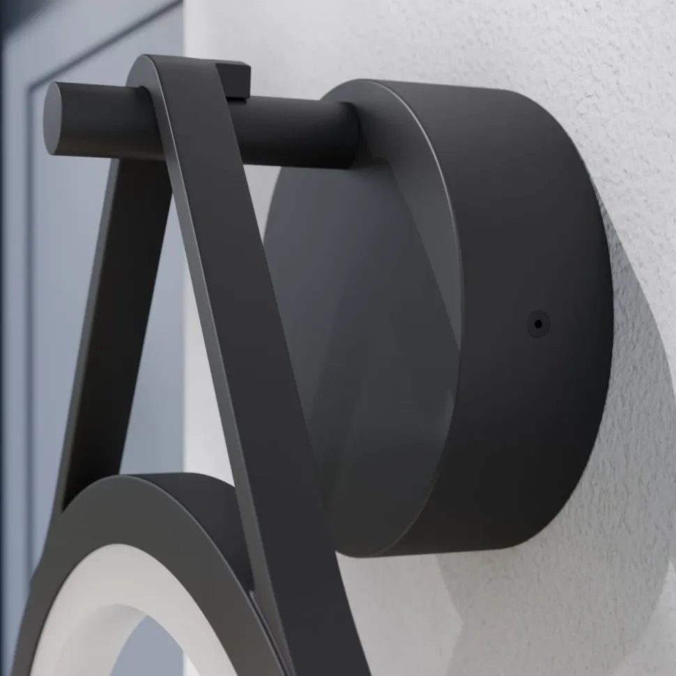 Lucande udendørs LED-væglampe Mirco, 30 cm, sort, IP65