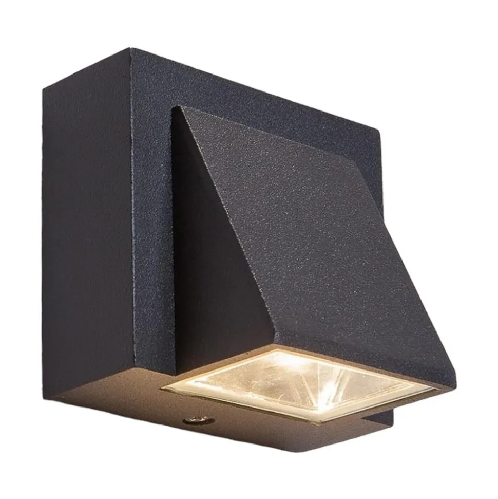 Lucande udendørs LED-væglampe Marik, antracit, metal, IP54