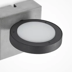 Lucande udendørs LED-væglampe Belna, beton, sensor, IP54