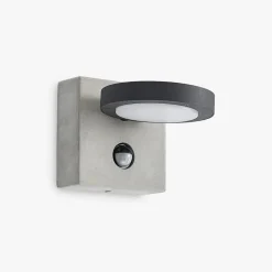 Lucande udendørs LED-væglampe Belna, beton, sensor, IP54