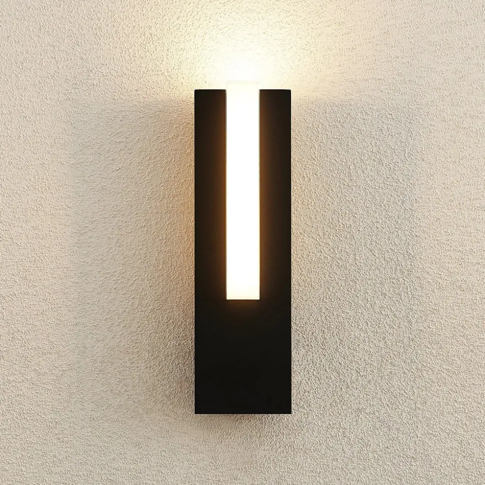 Lucande udendørs LED-væglampe Virgalia, 31 cm, antracit, IP65