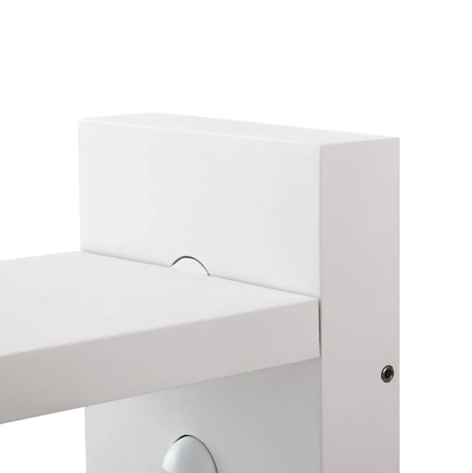 Lucande udendørs LED-væglampe Silvan, hvid, sensor, IP54, 16 cm