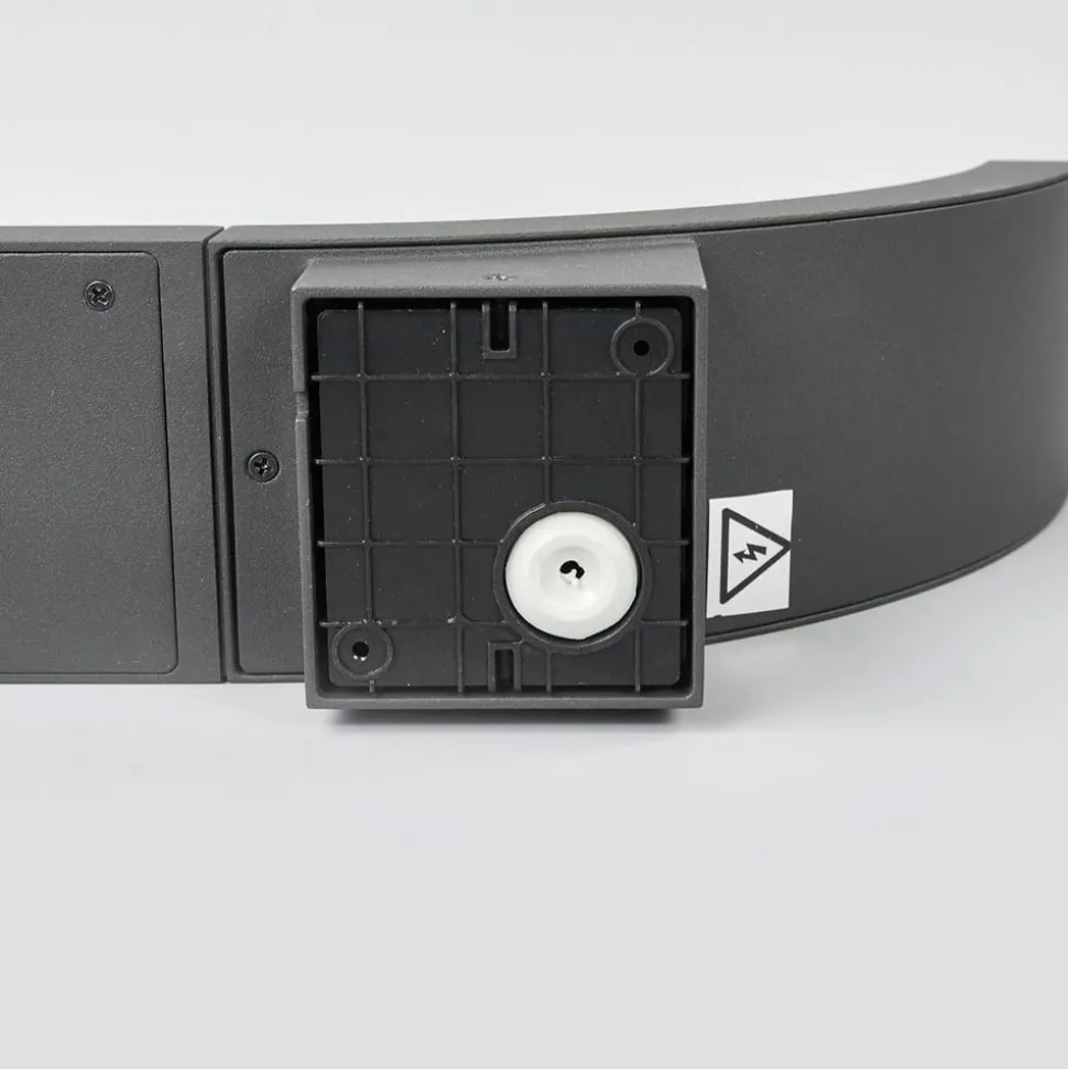 Lucande udendørs LED-væglampe Juvia, sensor, 27 cm, grå, IP54