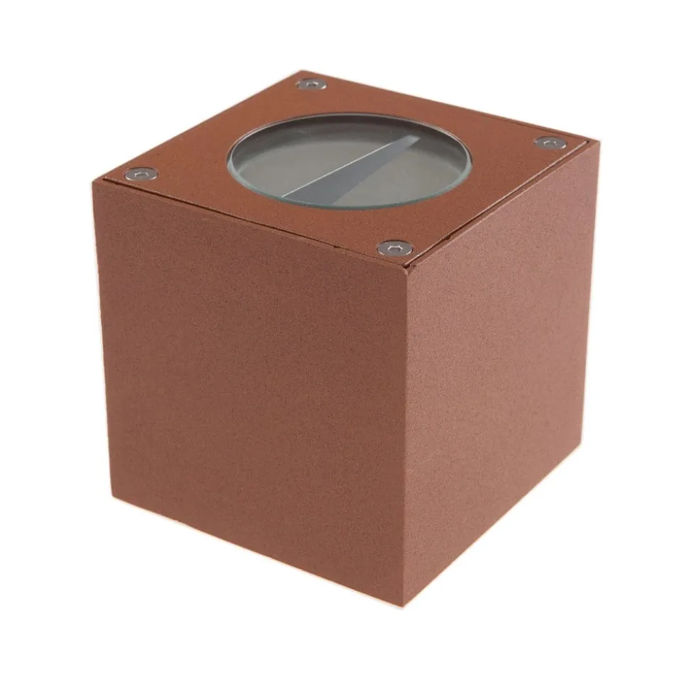 Lucande udendørs LED-væglampe Jarno, rust, metal, 9 cm