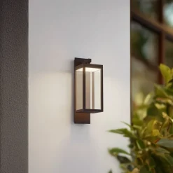 Lucande udendørs LED-væglampe Ferdinand, rust, metal, IP54