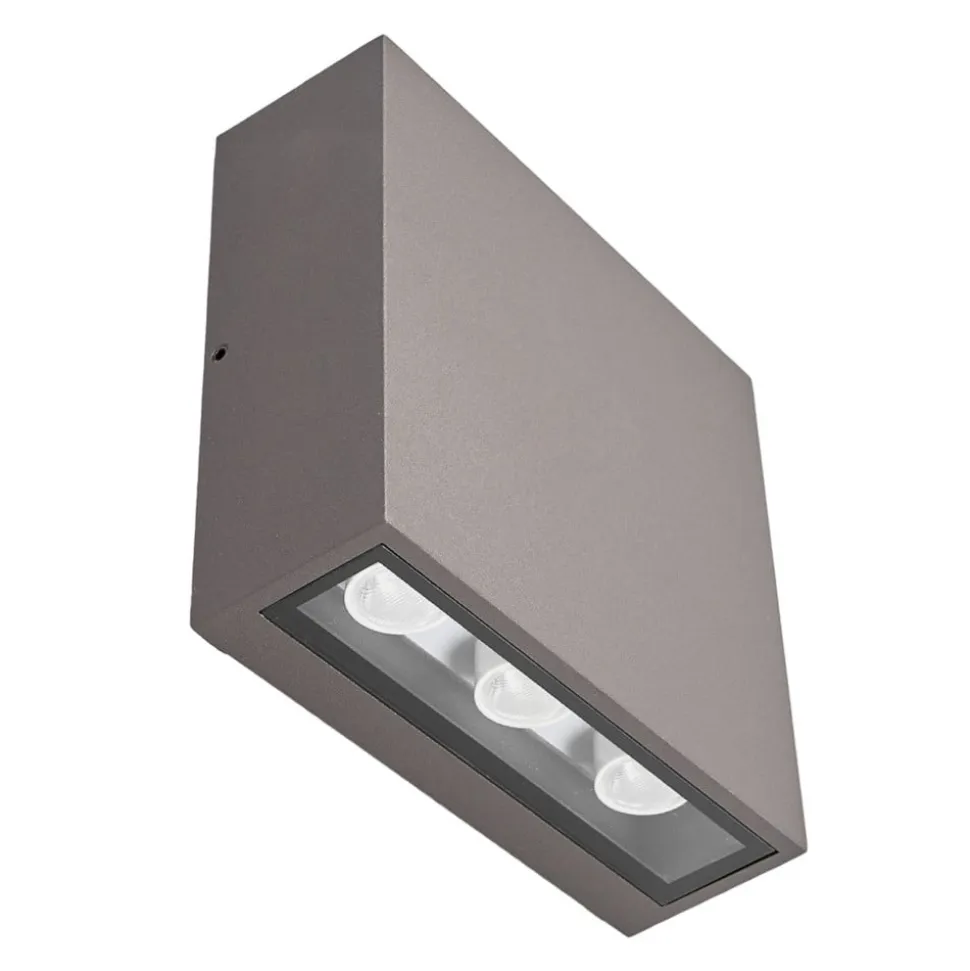 Lucande udendørs LED-væglampe Trixy, antracit, metal, IP54