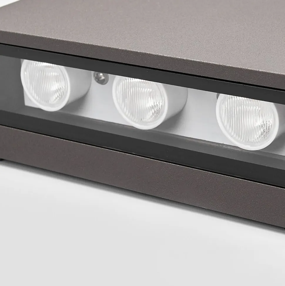 Lucande udendørs LED-væglampe Trixy, antracit, metal, IP54