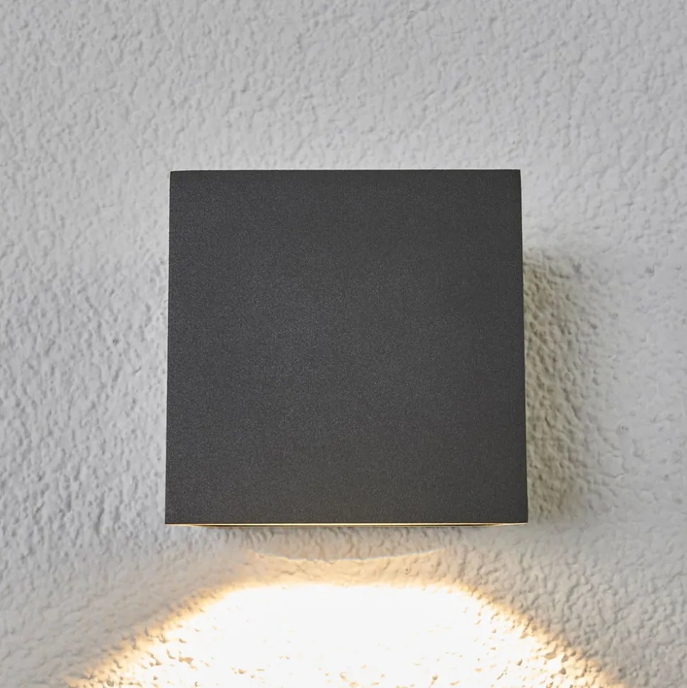 Lucande udendørs LED-væglampe Merjem, 12 cm, ned, IP54