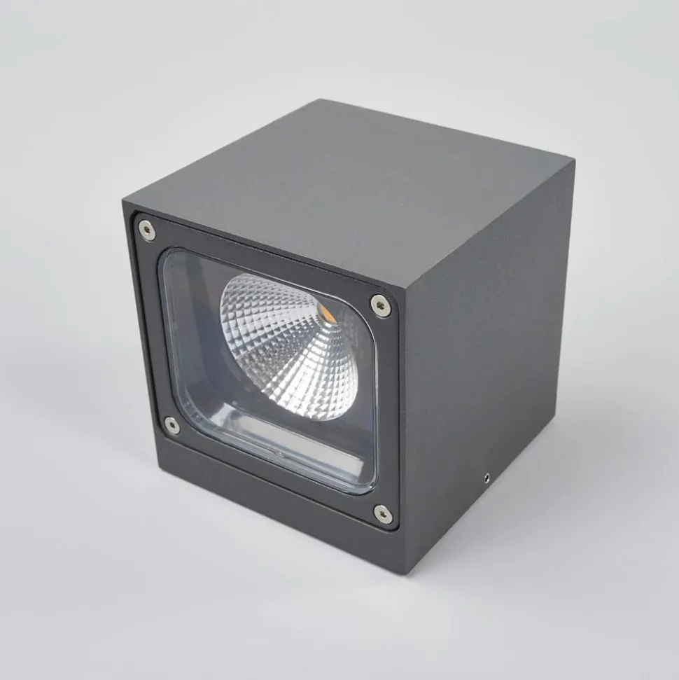 Lucande udendørs LED-væglampe Merjem, 12 cm, ned, IP54