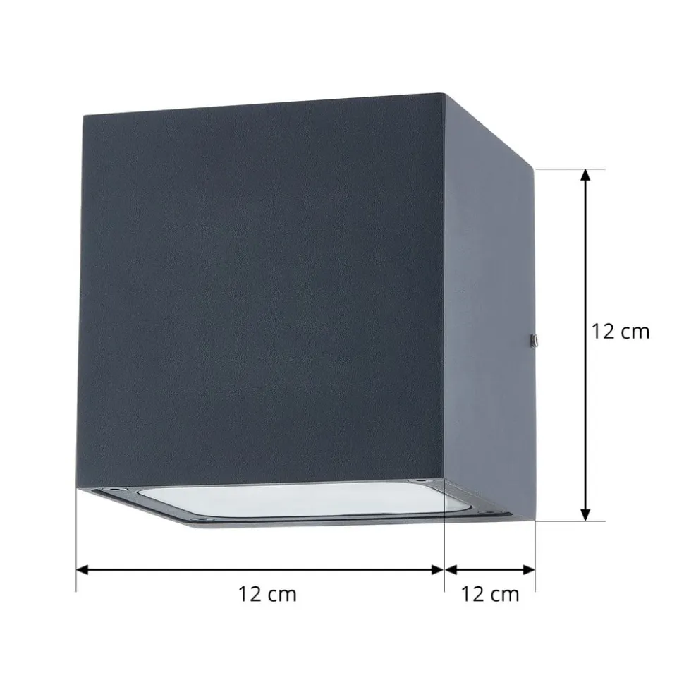 Lucande udendørs LED-væglampe Merjem, 12 cm, op/ned, IP54