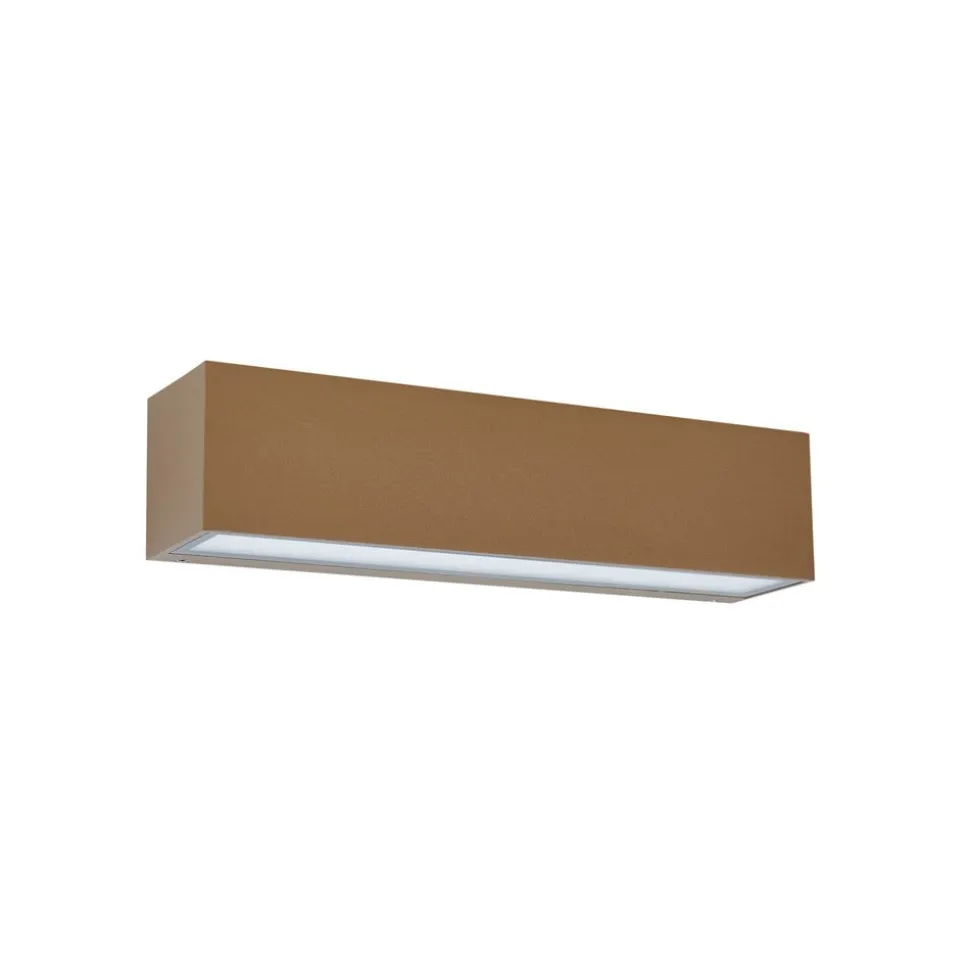 Lucande udendørs LED-væglampe Lengo, 25 cm, brun, down, 3000K