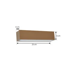 Lucande udendørs LED-væglampe Lengo, 25 cm, brun, down, 3000K