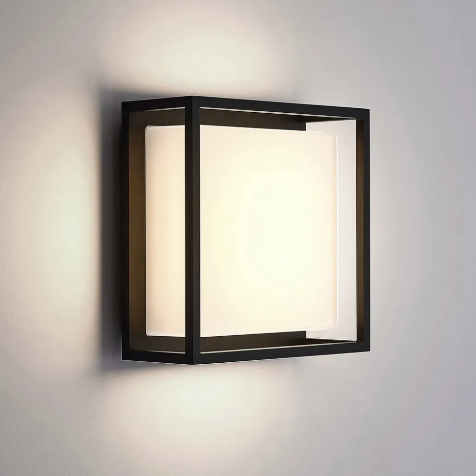 Lucande udendørs LED-væglampe Ilirian, antracit, aluminium, 25 cm