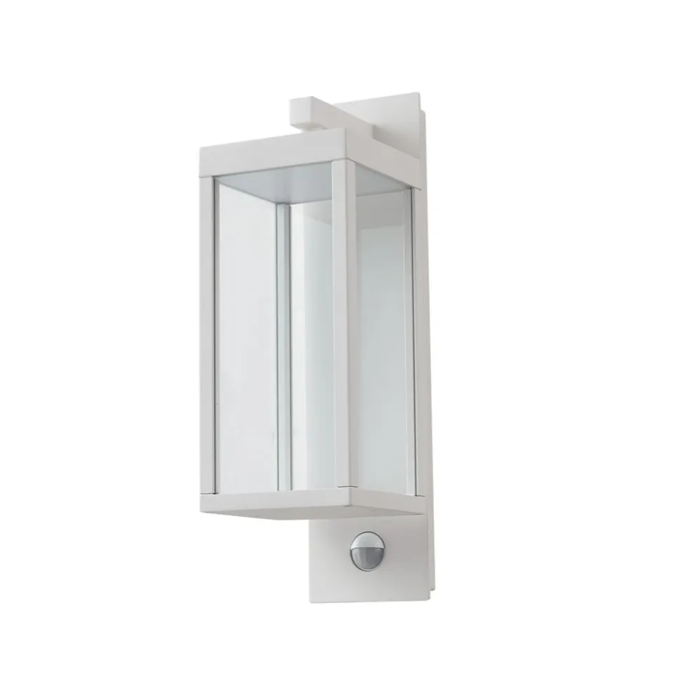 Lucande udendørs LED-væglampe Ferdinand, hvid, sensor, 38 cm