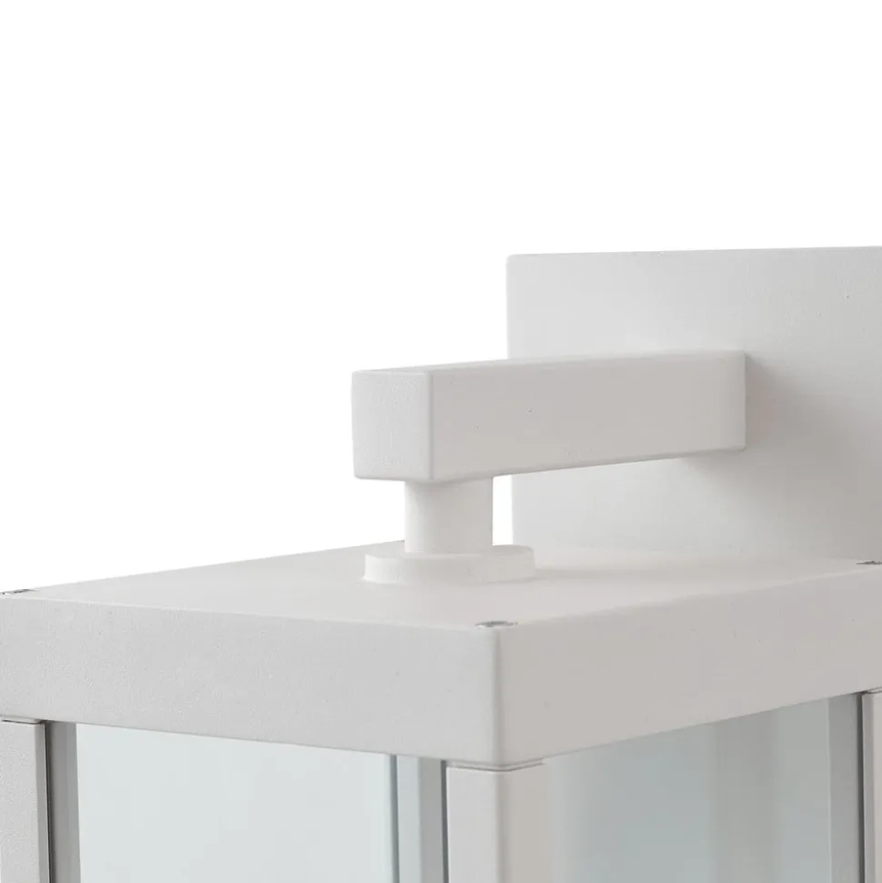 Lucande udendørs LED-væglampe Ferdinand, hvid, sensor, 38 cm