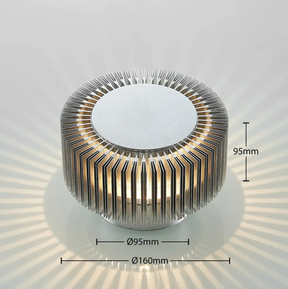 Lucande udendørs LED-væglampe Keany, metal, Ø 16 cm, IP54