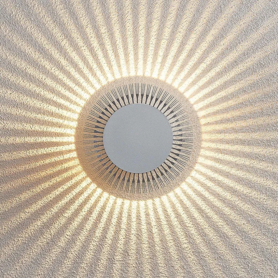 Lucande udendørs LED-væglampe Keany, metal, Ø 16 cm, IP54