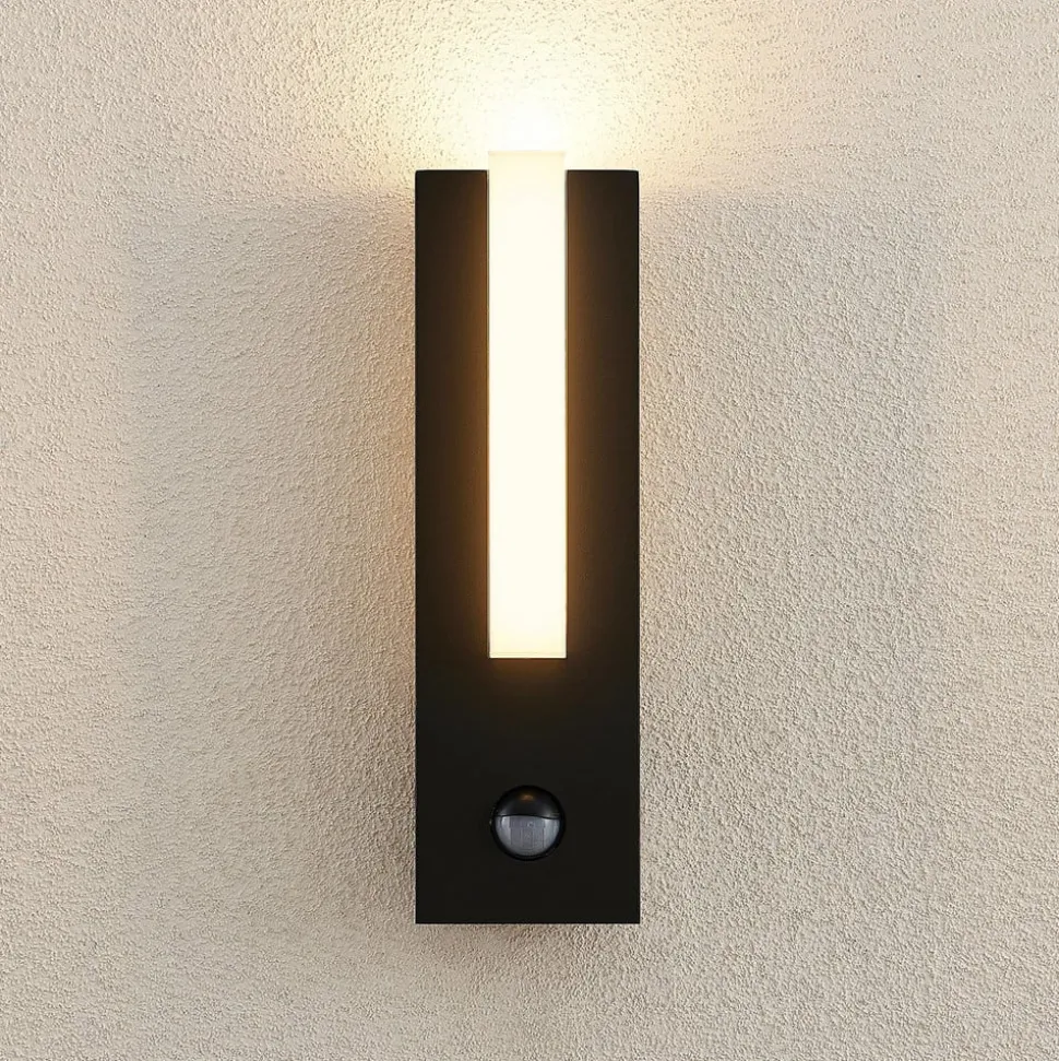 Lucande udendørs LED-væglampe Virgalia, bevægelsessensor, IP54