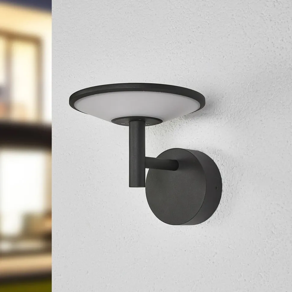 Lucande udendørs LED-væglampe Fenia, antracit, aluminium, IP65