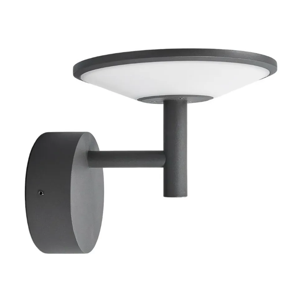 Lucande udendørs LED-væglampe Fenia, antracit, aluminium, IP65