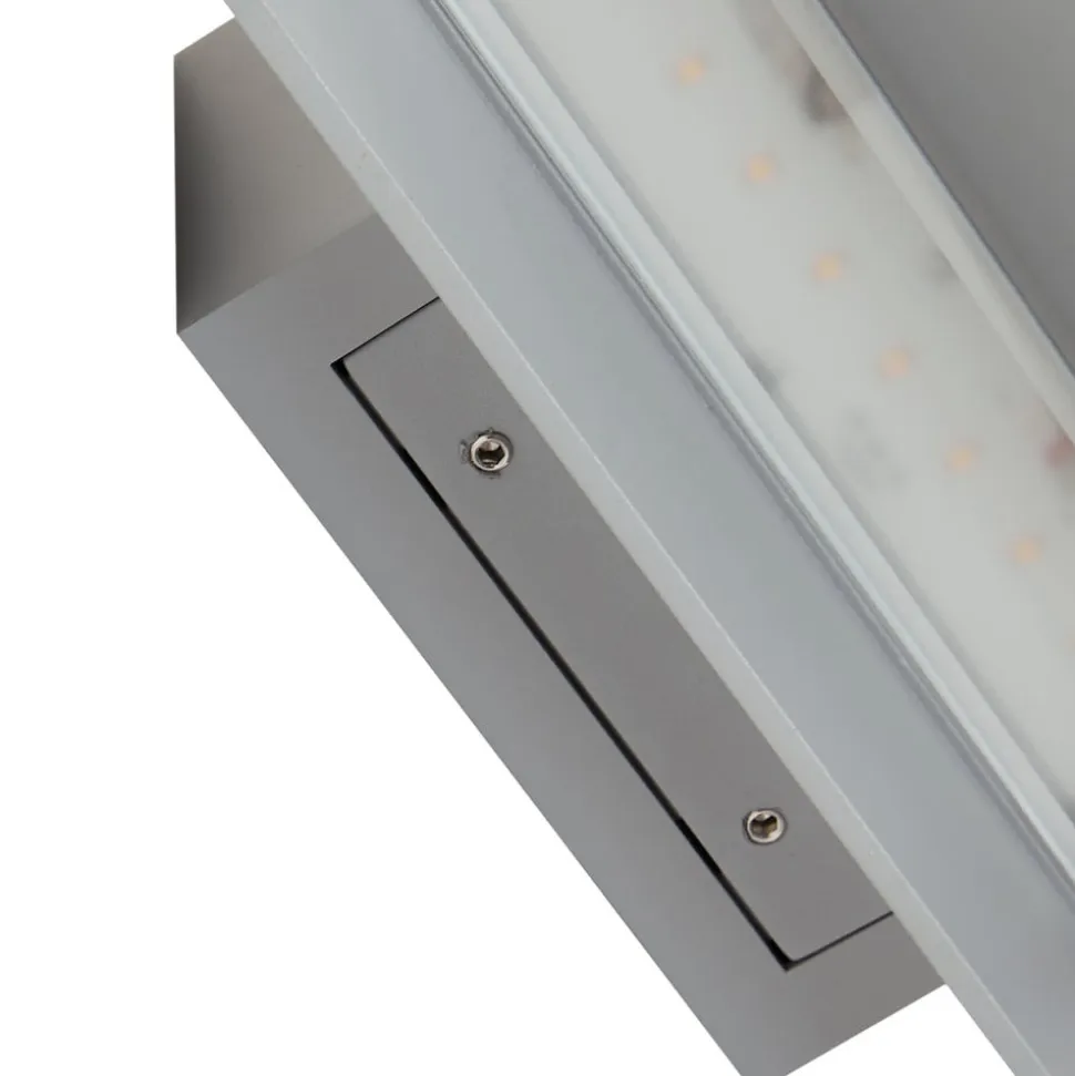 Lucande udendørs LED-væglampe Meja, grå, aluminium, 27 cm, IP54