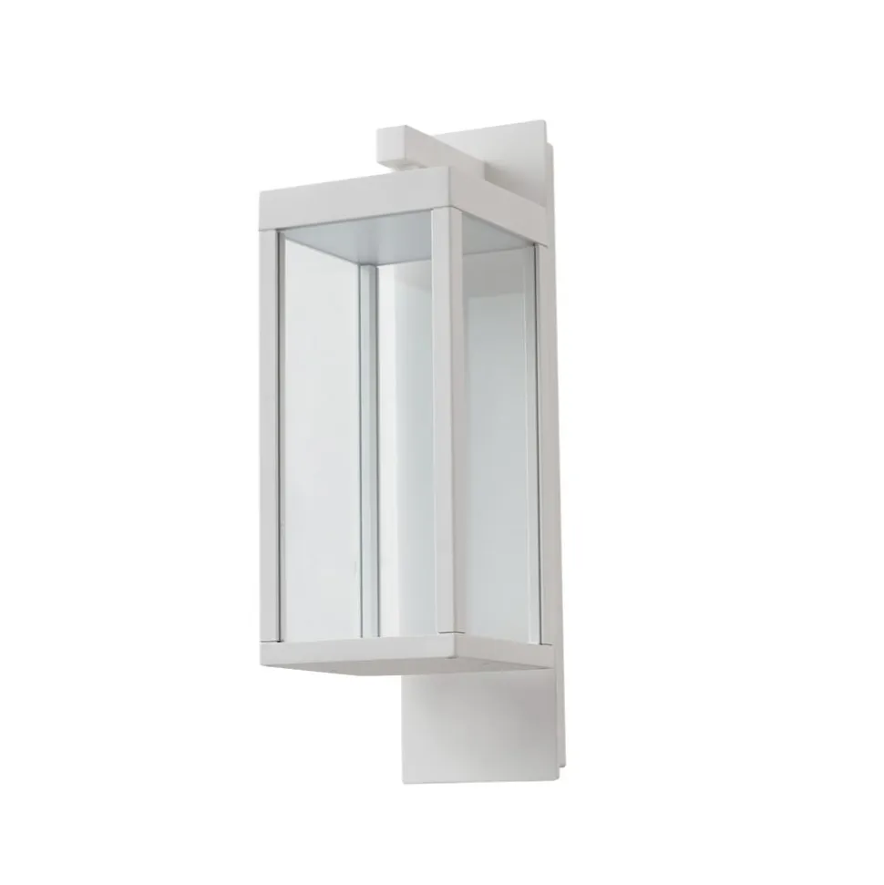 Lucande udendørs LED-væglampe Ferdinand, hvid, metal, 38 cm