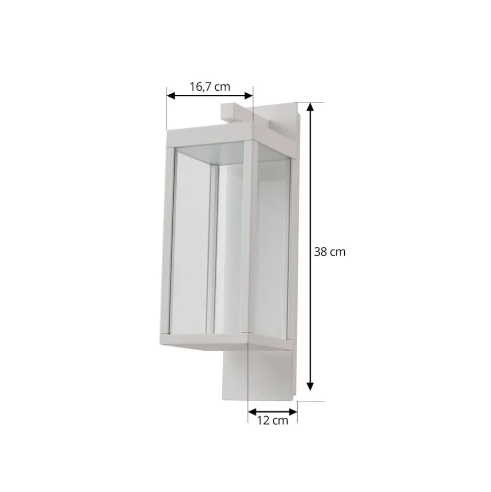 Lucande udendørs LED-væglampe Ferdinand, hvid, metal, 38 cm