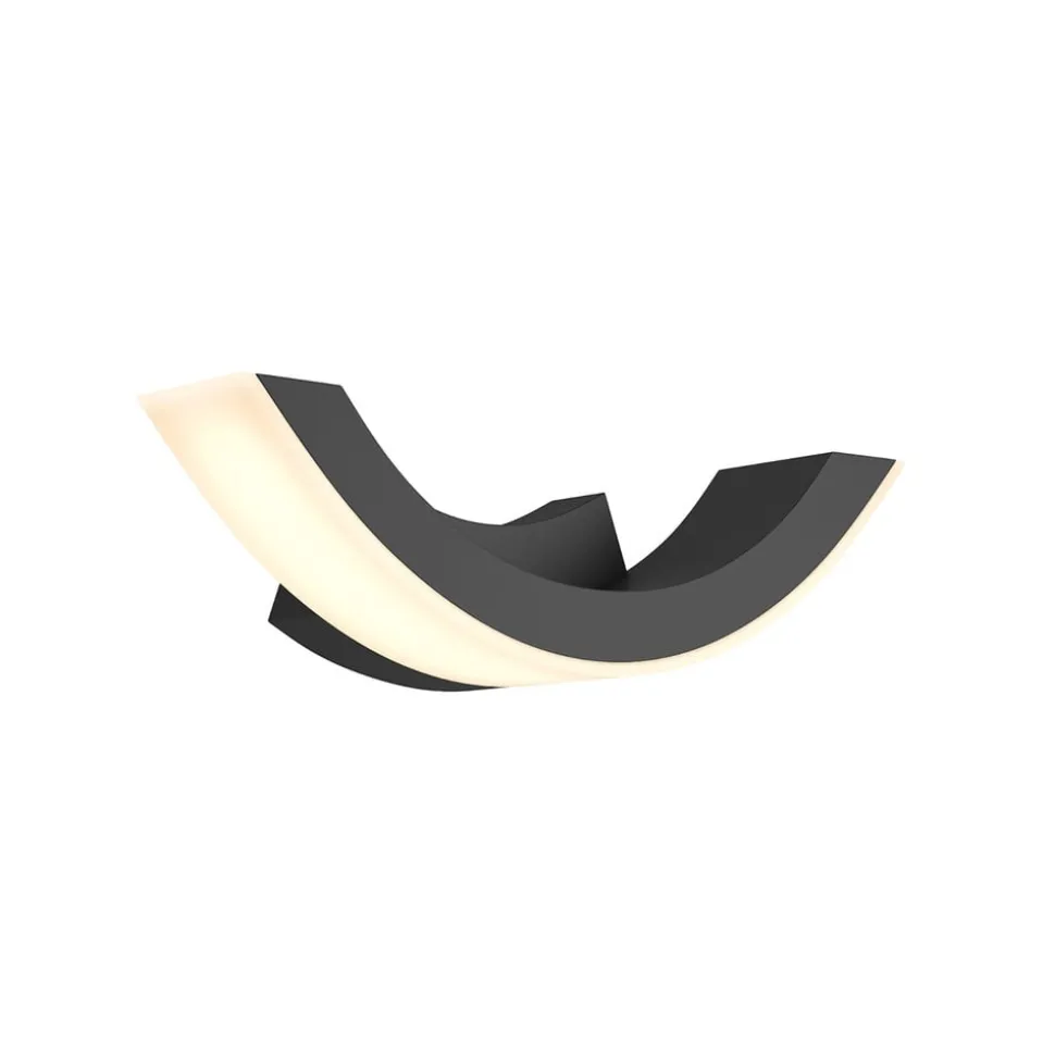 Lucande udendørs LED-væglampe Half, 30 cm, antracit, IP54