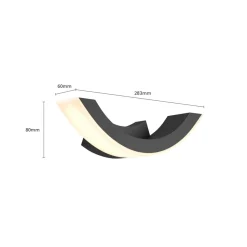 Lucande udendørs LED-væglampe Half, 30 cm, antracit, IP54