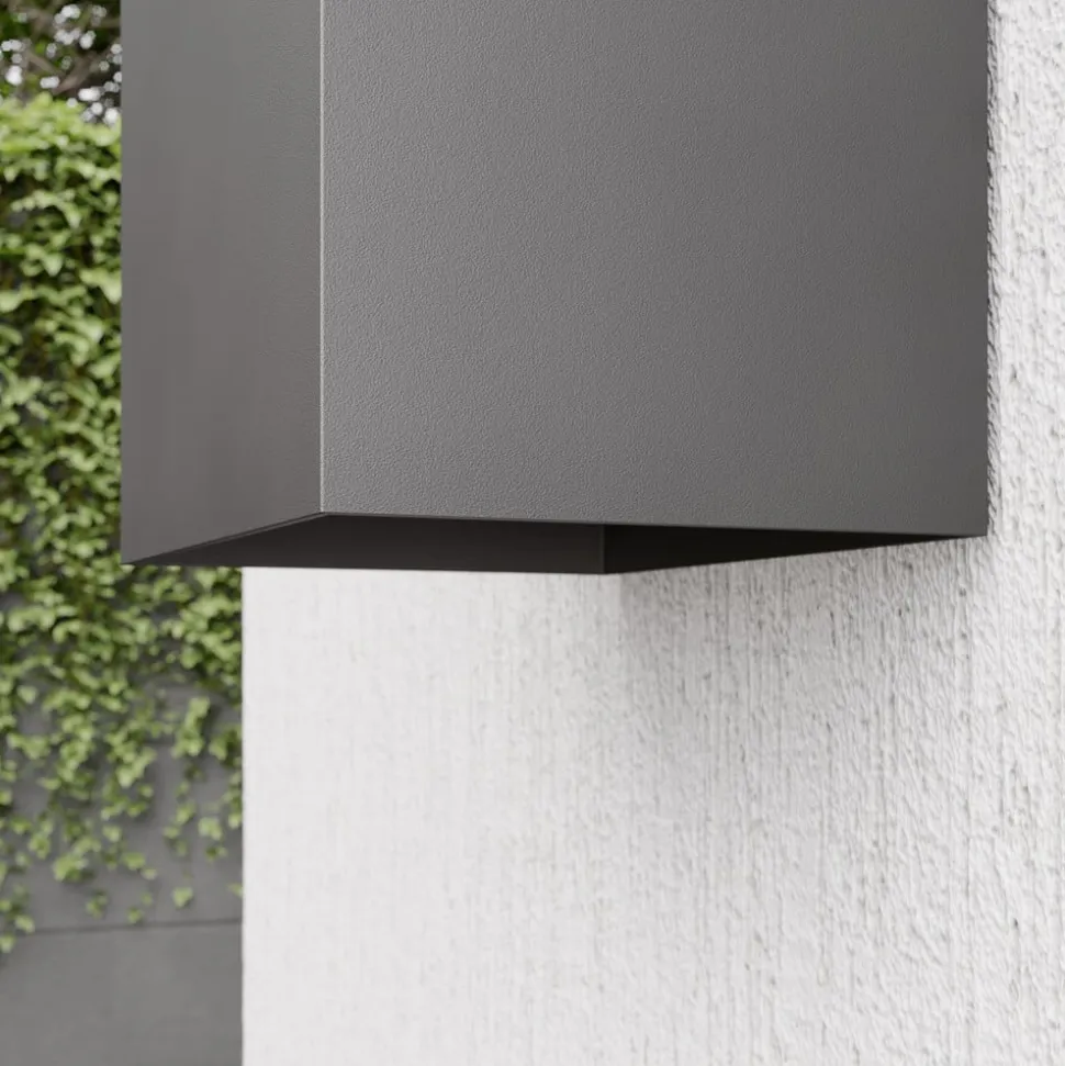 Lucande udendørs LED-væglampe Evie, 14 cm, antracit, op/ned