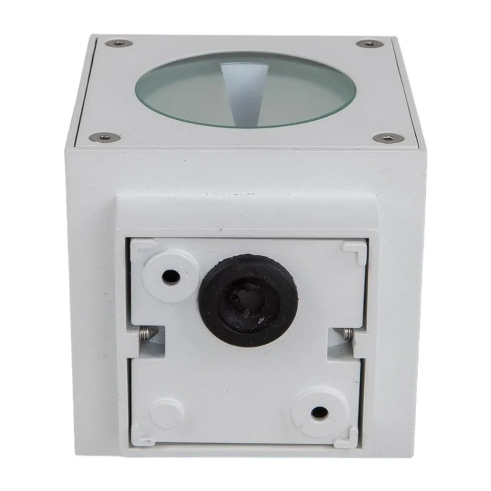 Lucande udendørs LED-væglampe Jarno, hvid, metal, 9 cm