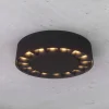 Lucande udendørs loftlampe Kelissa, rund, sort
