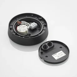 Lucande udendørs loftlampe Kelissa, rund, sort