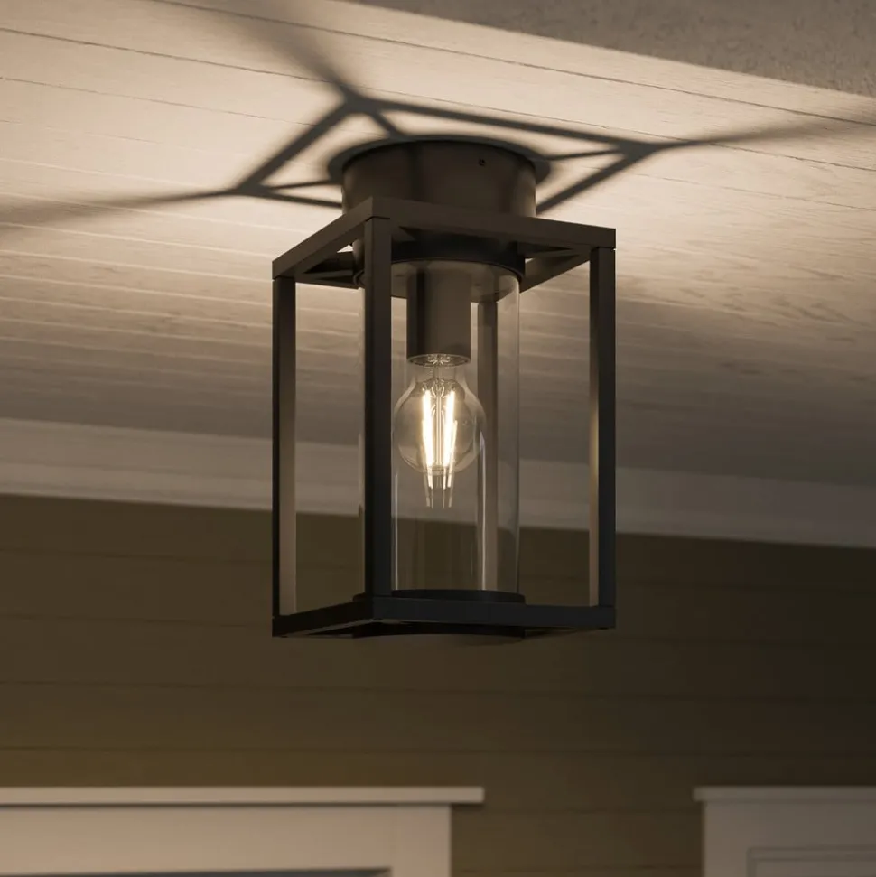 Lucande udendørs loftlampe Ferda, 29 cm, antracit, IP44