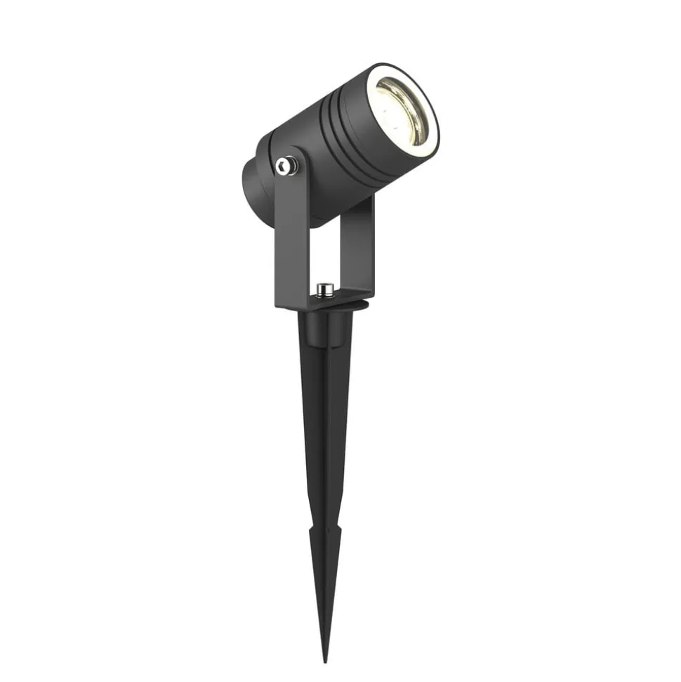Lucande udendørs spotlampe Galina, jordspyd, stik, grå, 11 cm