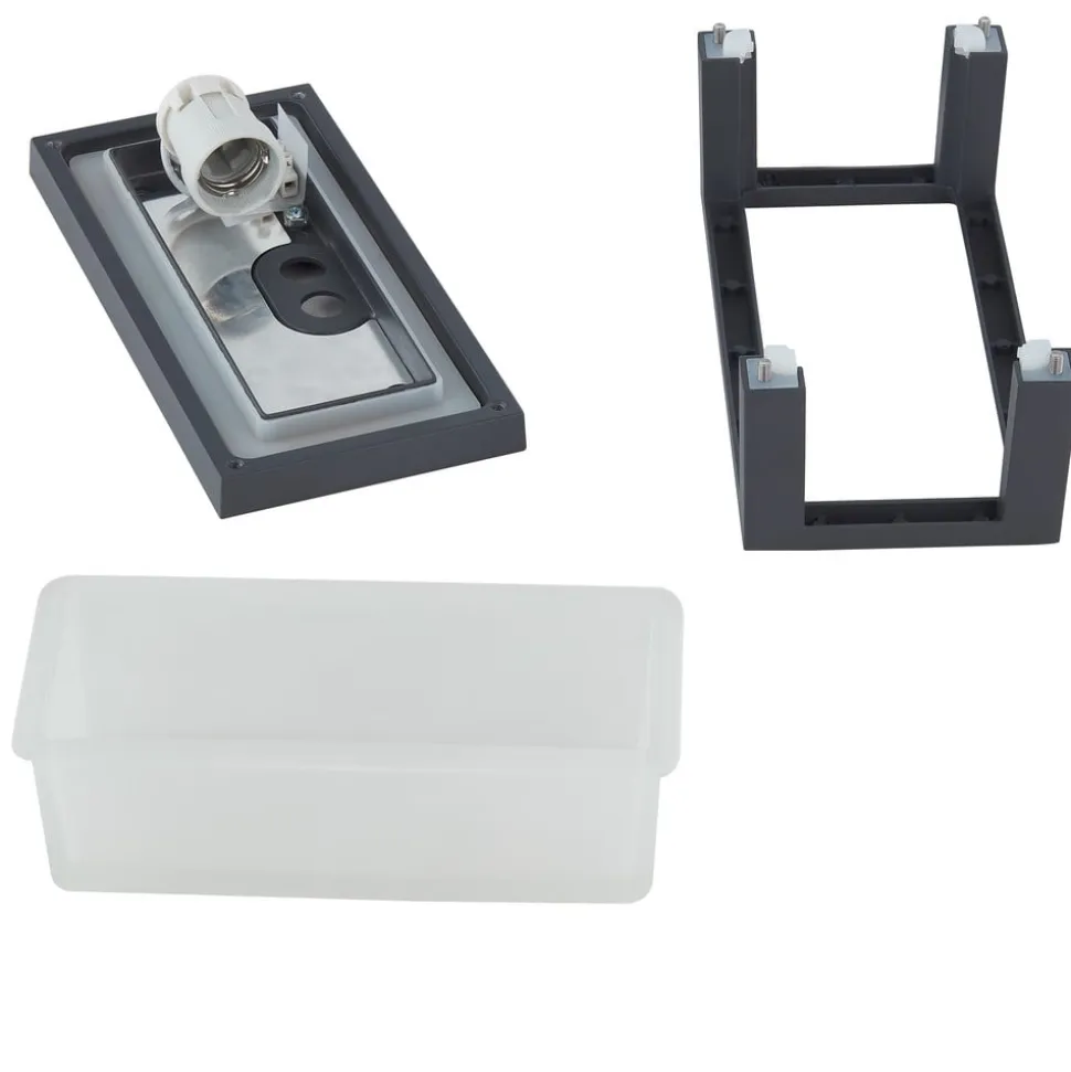 Lucande udendørs væglampe Aurelien, grå, metal, 12,5 cm, IP54