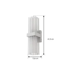 Lucande udendørs væglampe Chandan, 42 cm, hvid, metal, IP54