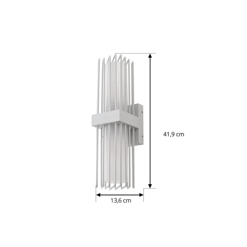 Lucande udendørs væglampe Chandan, 42 cm, hvid, metal, IP54